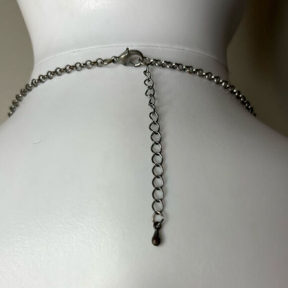 Fashion Statement Necklace & Earring Set Stone Turquoise and Silver - Picture 4 of 6